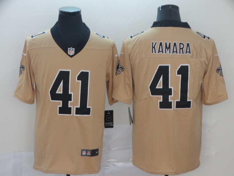 Men's New Orleans Saints Alvin Kamara #41 Gold Inverted Jersey